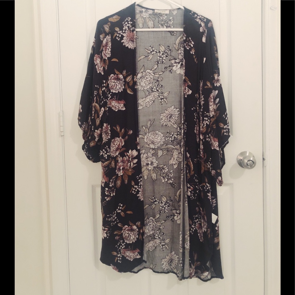 Purple floral kimono